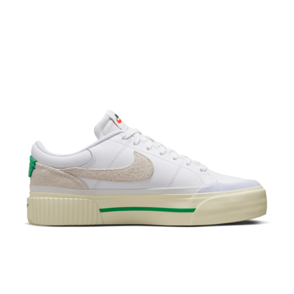 NWT Nike Court Legacy Lift Women's Sneakers White Coconut Milk Stadium Green 7.5 - Picture 1 of 3